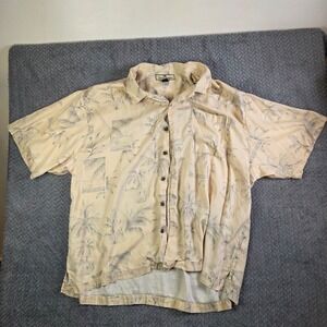 Tommy Bahama Mens XXL Silk Aloha Hawaiian Shirt Tropical Palm Tree Vacation